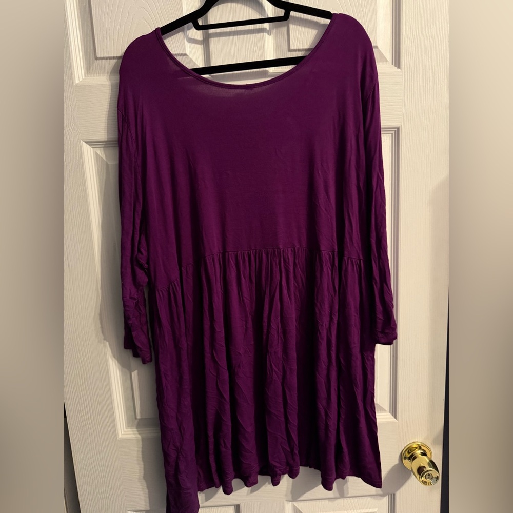 Plus Size Tunic 3/4 Sleeve Crewneck Babydoll Top Plus Size 5X - Maternity option - Picture 5 of 6